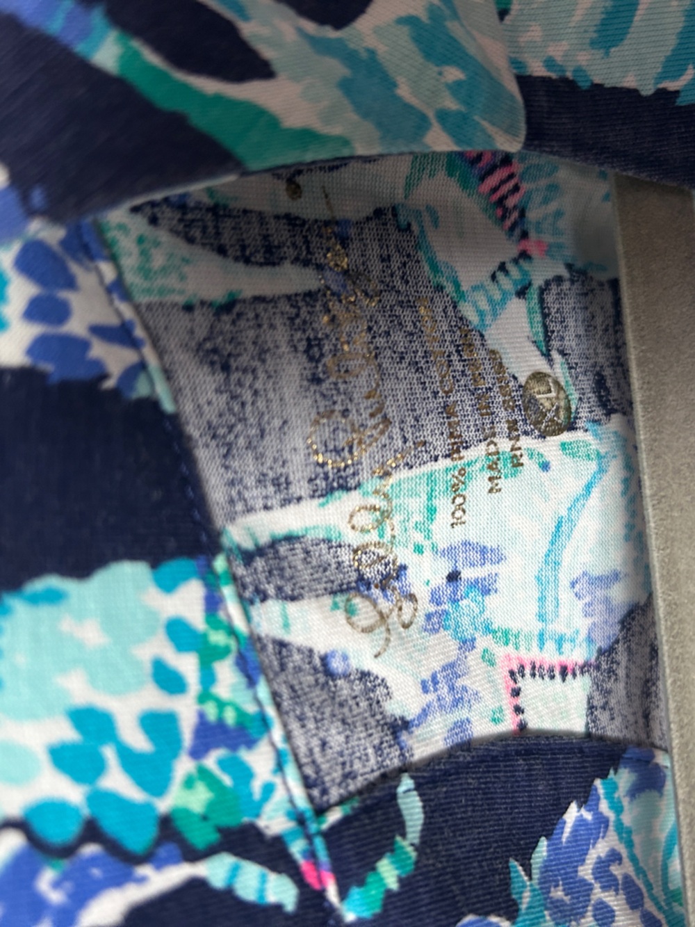Lilly Pulitzer Navy, Turquoise & Pink Printed Shift Dress Bay Llama dress - Picture 2 of 3